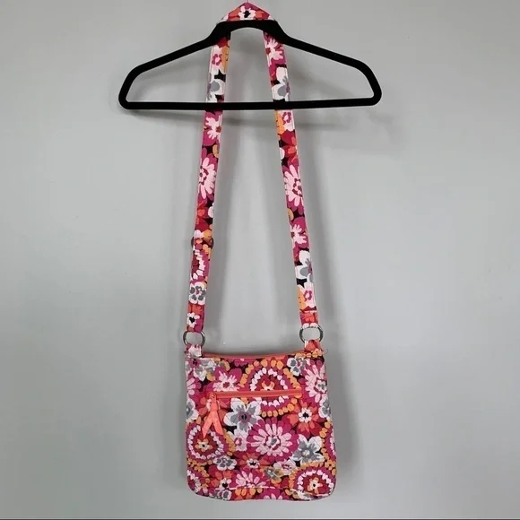 Vera Bradley Crossbody Multi-Zipper Bright Colored Purse - Picture 4 of 13